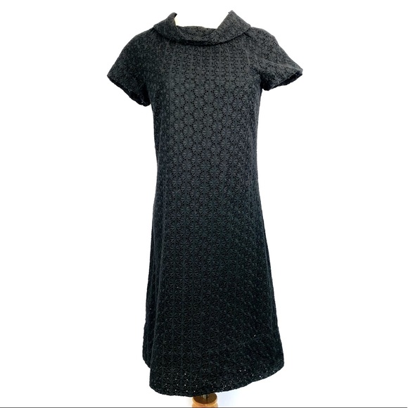 Shoshanna Dresses & Skirts - SHOSHANNA Black Eyelet Mini Cowl Neck Dress